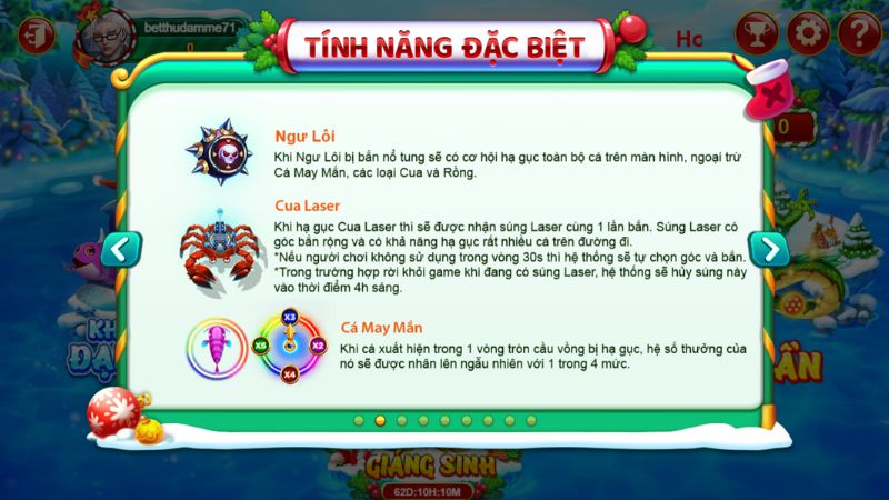 Những tính năng đặc biệt trong game Bắn Cá 